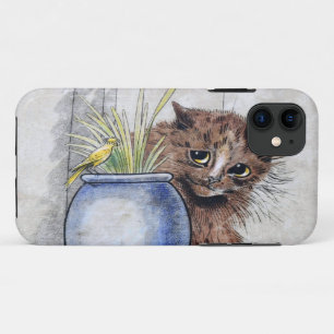 Katze und gelber kleiner Vogel, Louis Wain Case-Mate iPhone Hülle