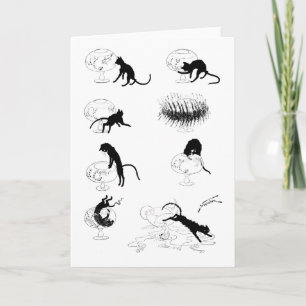 Katze und Goldfish, Alexandre Steinlen Karte