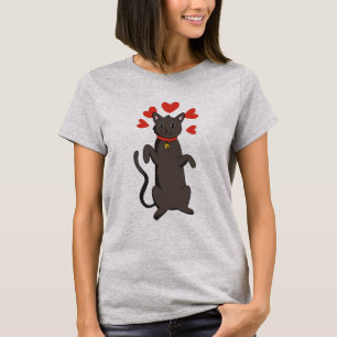 Katze und Herz T-Shirt