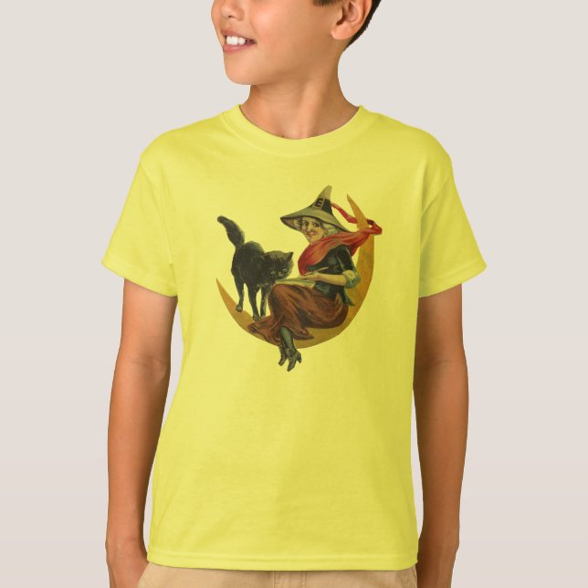 Katze und Hexe T-Shirt (Vorderseite)