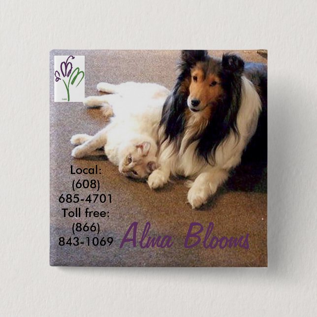 Katze und Hund Button (Vorderseite)