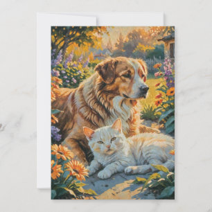 Katze und Hund Einladung