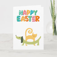 KATZE UND HUND FRÖHLICHE OSTERN DIGITAL DOWNLOAD