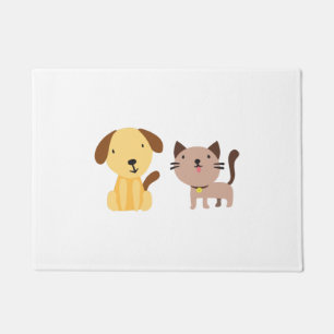 Katze und Hund   Fußmatte