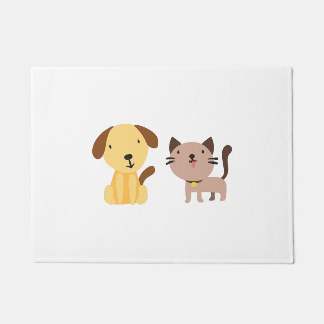 Katze und Hund   Fußmatte (Vorderseite)