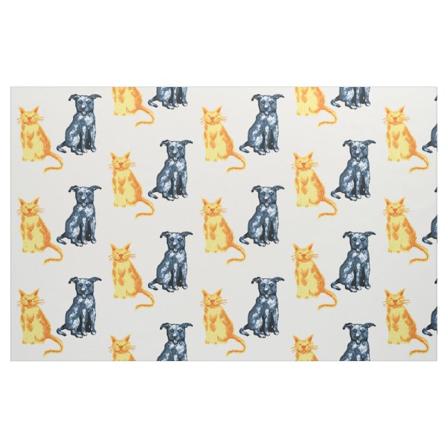 Katze und Hund Stoff (Fat Quarter (45,7 x 55,9 cm))