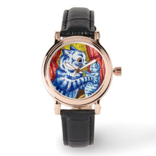 Katze und ihre Kätzchen Armbanduhr