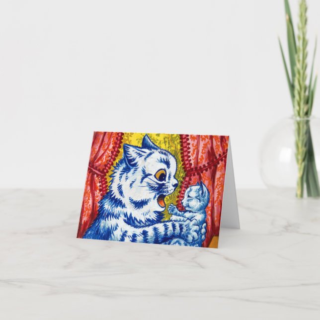 Katze und ihre Kätzchen Einladung (Vorderseite)