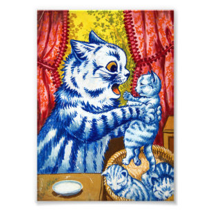 Katze und ihre Kätzchen Fotodruck