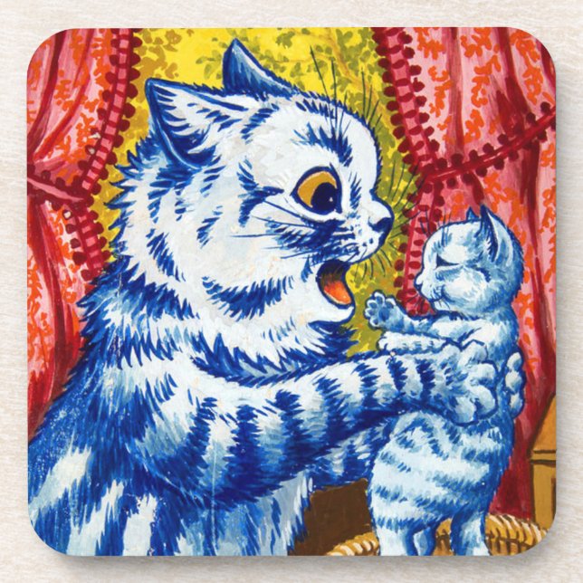 Katze und ihre Kätzchen Getränkeuntersetzer (Vorderseite)