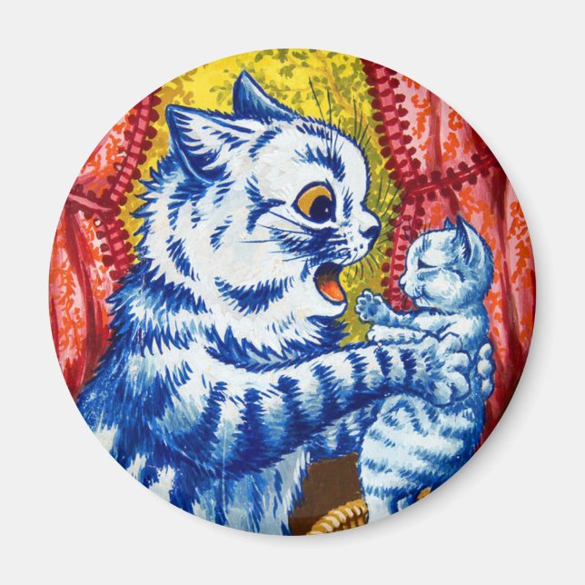 Katze und ihre Kätzchen Magnet (Vorne)