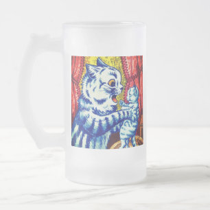 Katze und ihre Kätzchen Mattglas Bierglas