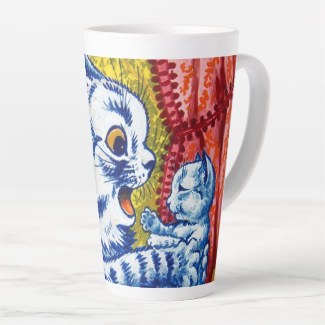 Katze und ihre Kätzchen Milchtasse (Rechte Ecke)