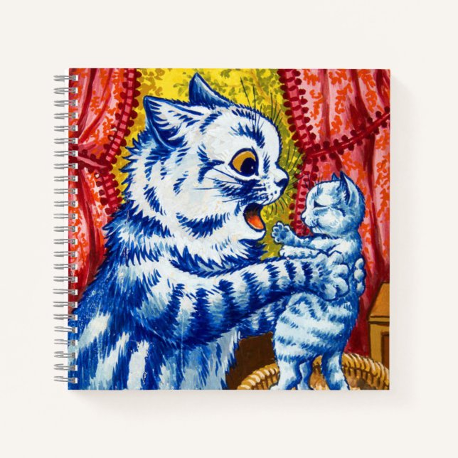Katze und ihre Kätzchen Notizbuch (Vorderseite)