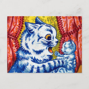 Katze und ihre Kätzchen Postkarte