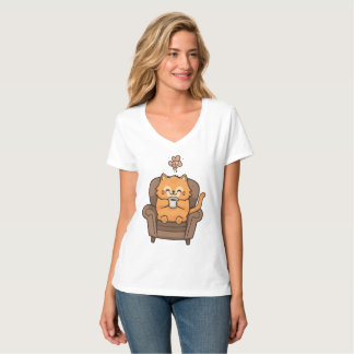 Katze und Kaffee T-Shirt