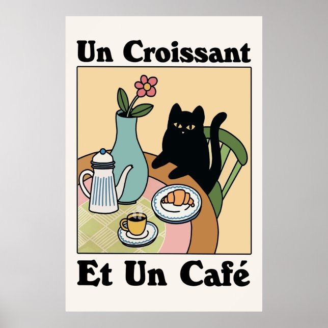 Katze und Kaffeemaschine Poster (Vorne)