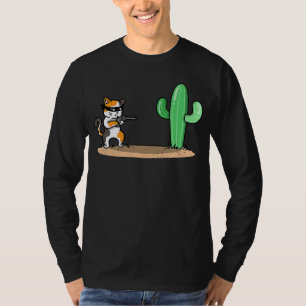 Katze und Kakteen T-Shirt