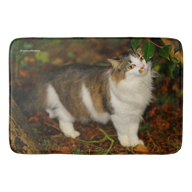 Katze und Kamelien Badematte (Vorderseite)