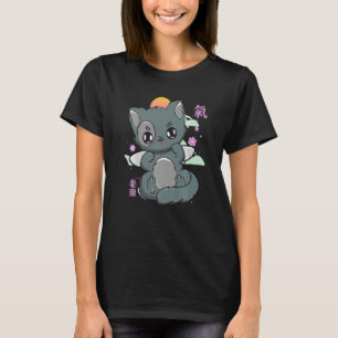 Katze und Kanji Süße Neko mit Kirschblüte für Ha T-Shirt
