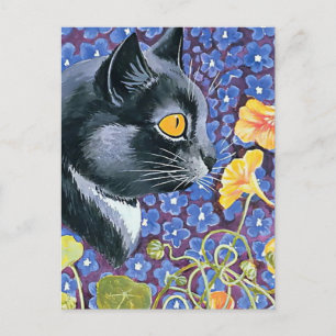„Katze und Kapuzinerkresse“ von Louis Wain Postkarte