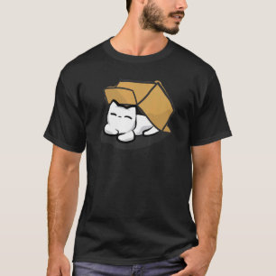 Katze und Karton Glückliche Katze in einer Box Hau T-Shirt