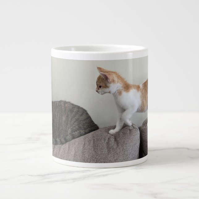 Katze und Kätzchen Jumbo-Tasse (Vorderseite)