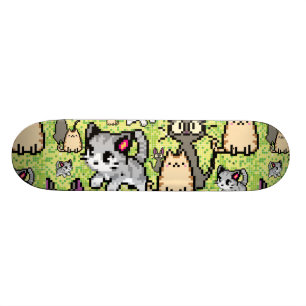 Katze und Kätzchen Skateboard