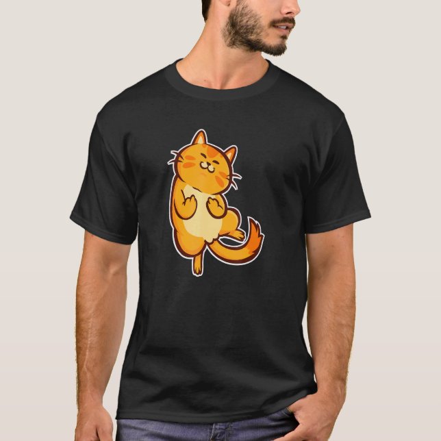 Katze und Kätzchen zeigen dir den Mittelfinger T-Shirt (Vorderseite)