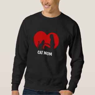 Katze und Katze Besitzer mit Pullover für die Herz