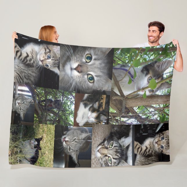 Katze- und KittenfotoCollage, Fleecedecke (Beispiel)