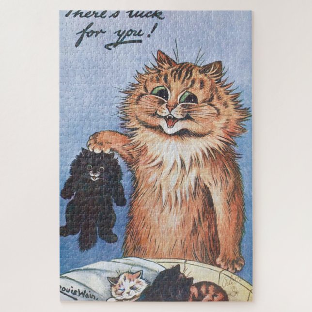 Katze und Kittens, Louis Wain Puzzle (Vertikal)