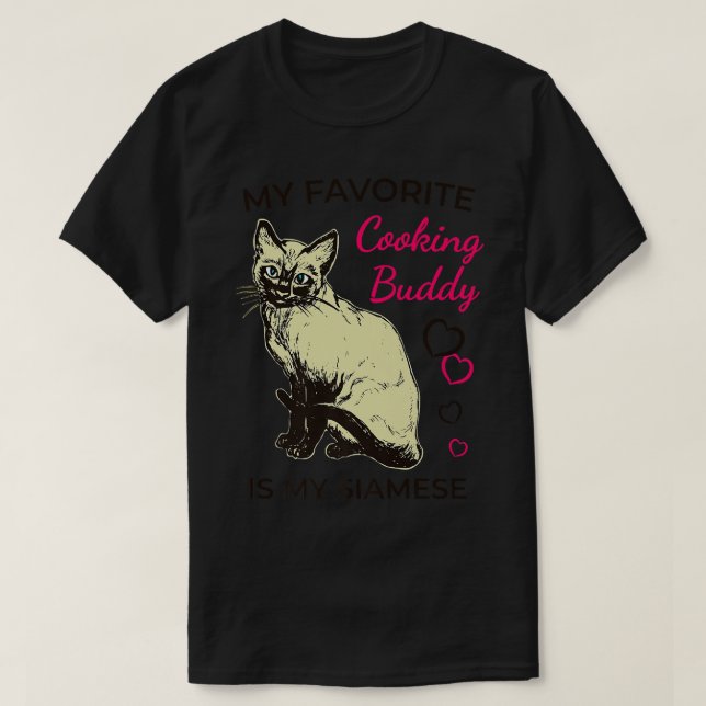 Katze und Kochen aus Siamese T-Shirt (Design vorne)