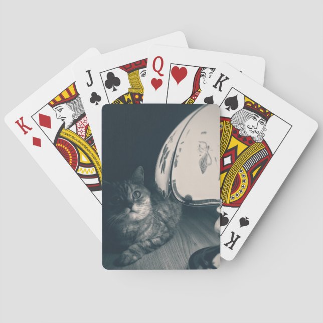 Katze- und Lampennoir-Style-Fotografie Spielkarten (Rückseite)