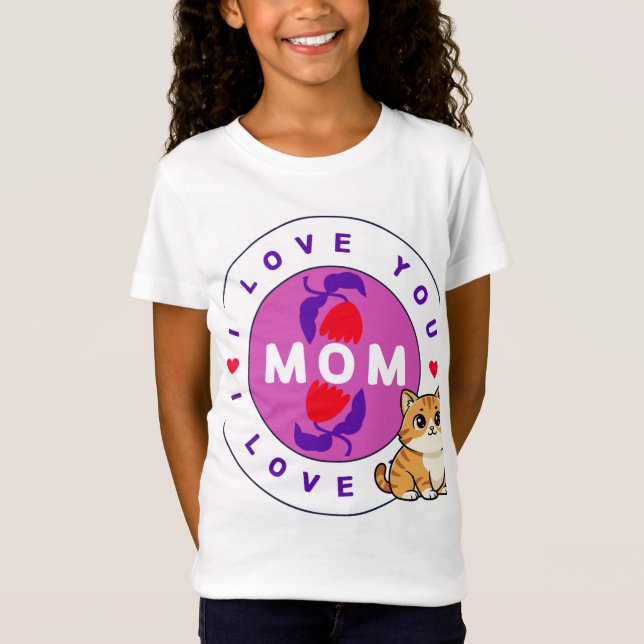 Katze und Mama Design T-Shirt (Vorderseite)