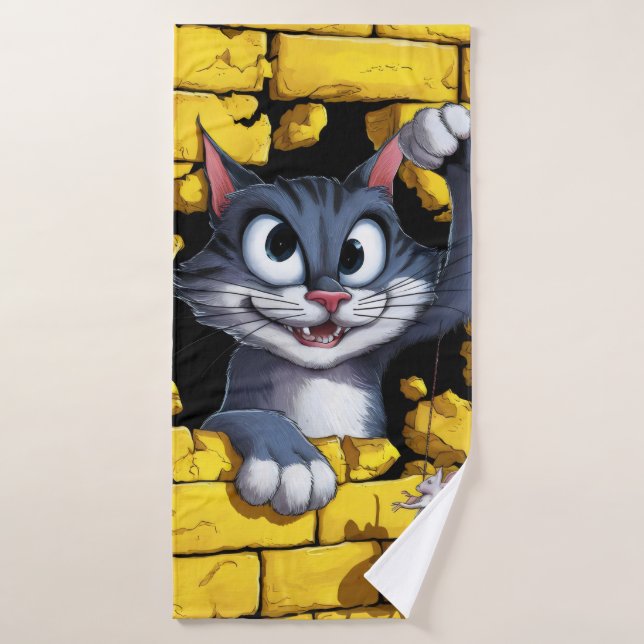 Katze und Maus. Badehandtuch (Badehandtuch)