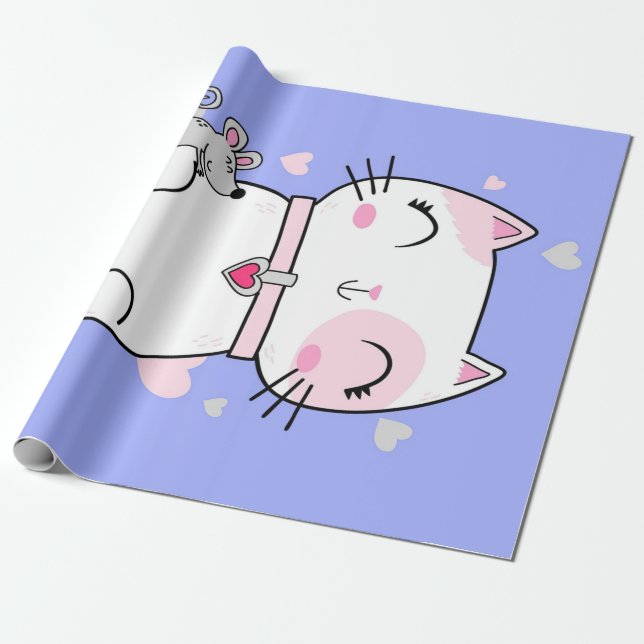 Katze und Maus bester Freund für immer Blanket Geschenkpapier (Ungerollt)