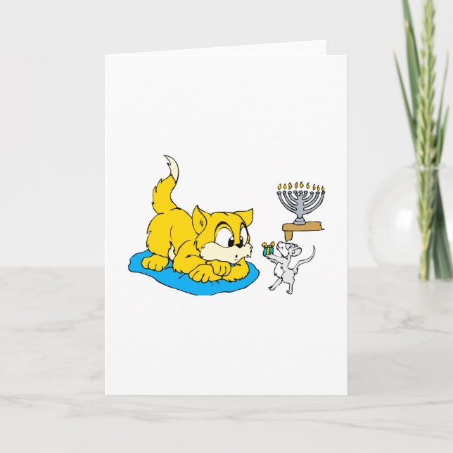 Katze und Maus Feiertagskarte (Vorderseite)