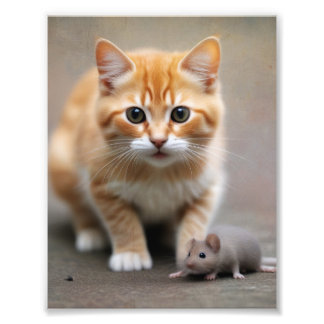 Katze und Maus Fotodruck