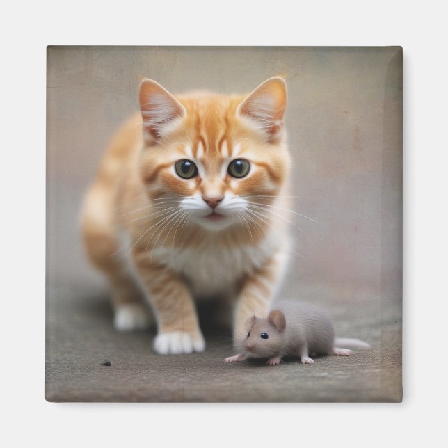 Katze und Maus Magnet (Vorne)