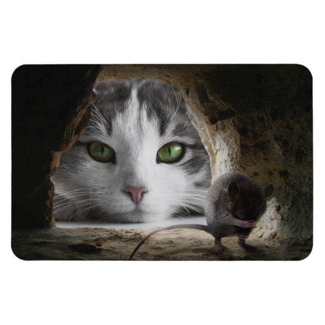 Katze und Maus Magnet (Horizontal)