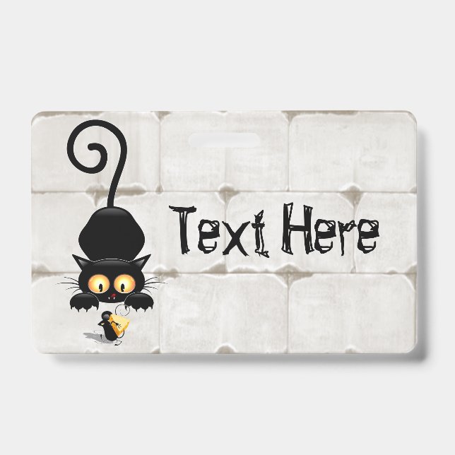 Katze und Maus mit Käse Fun Cartoon Charaktere Ausweis (Vorderseite)