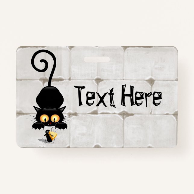 Katze und Maus mit Käse Fun Cartoon Charaktere Ausweis (Vorderseite)