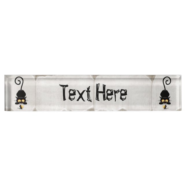 Katze und Maus mit Käse Fun Cartoon Charaktere Namensplakette (Vorderseite)