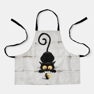 Katze und Maus mit Käse Fun Cartoon Charaktere Schürze