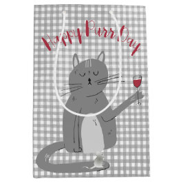 Katze und Maus mit Wein Geburtstag Mittlere Geschenktüte