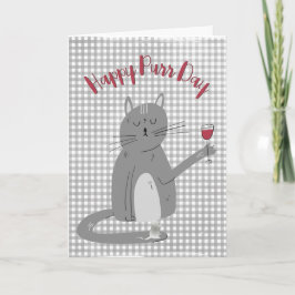 Katze und Maus mit Weinglas Geburtstag Karte