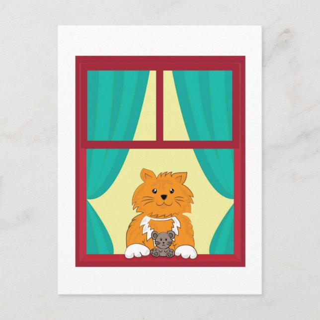 Katze und Maus Postkarte (Vorderseite)