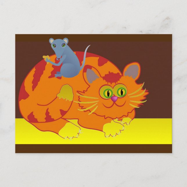Katze und Maus Postkarte (Vorderseite)