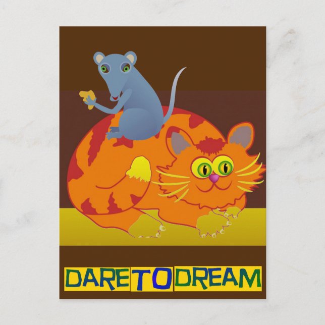 Katze und Maus Postkarte (Vorderseite)